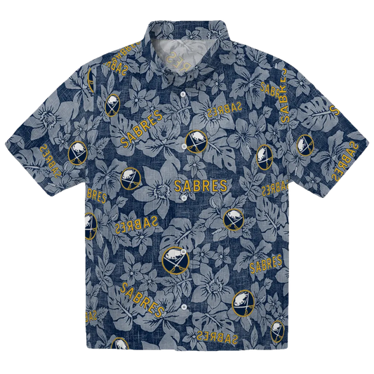 Buffalo Sabres Hawaiian Shirt - Hibiscus Oasis - Moonbestprint