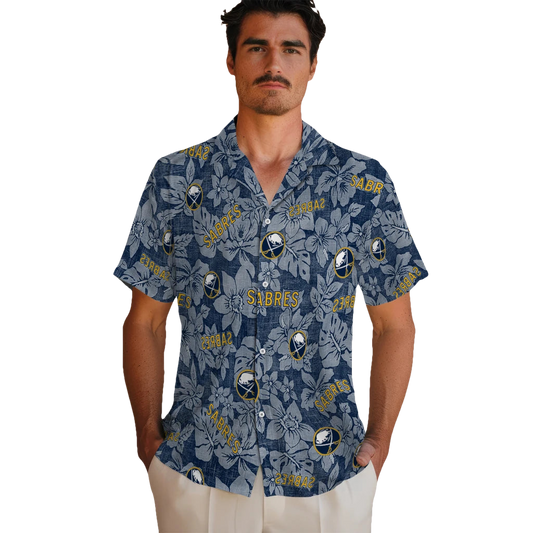 Buffalo Sabres Hawaiian Shirt - Hibiscus Oasis - Moonbestprint