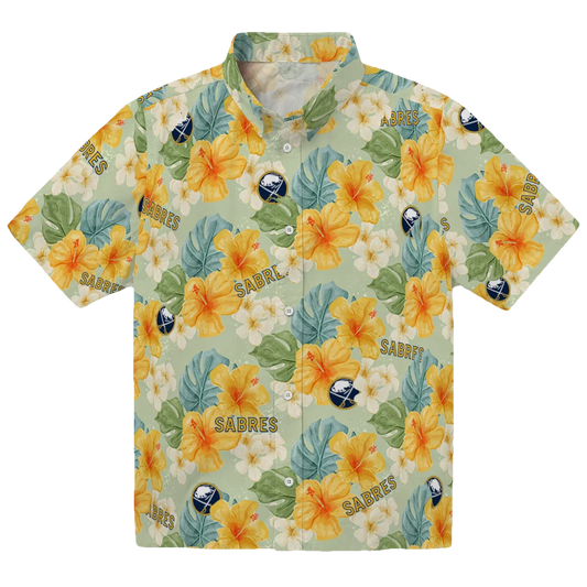 Buffalo Sabres Hawaiian Shirt - Hibiscus Mood - Moonbestprint