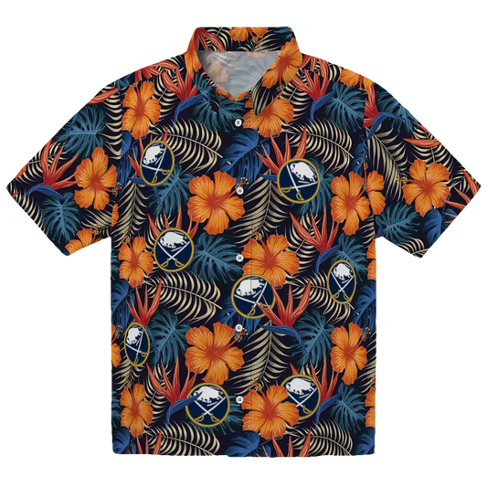 Buffalo Sabres Hawaiian Shirt - Hibiscus Foliage - Moonbestprint