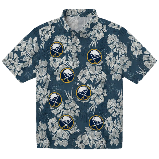 Buffalo Sabres Hawaiian Shirt - Hibiscus Flowers - Moonbestprint