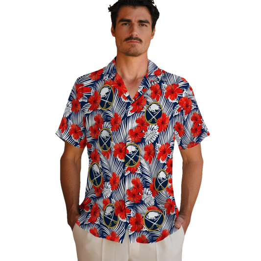 Buffalo Sabres Hawaiian Shirt - Hibiscus Fiesta - Moonbestprint
