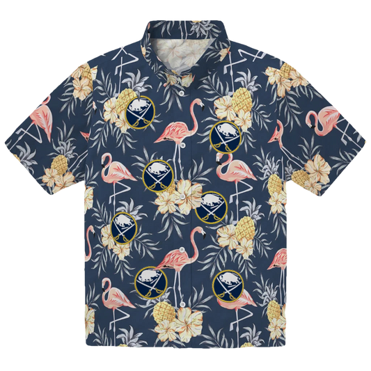Buffalo Sabres Hawaiian Shirt - Flamingo Hibiscus - Moonbestprint