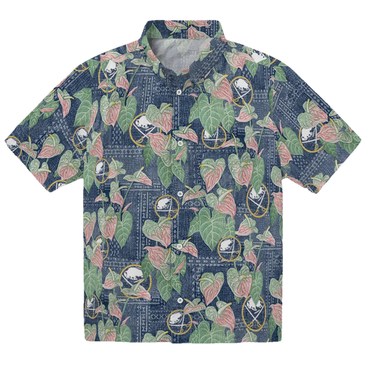 Buffalo Sabres Hawaiian Shirt - Anthurium Overlay - Moonbestprint