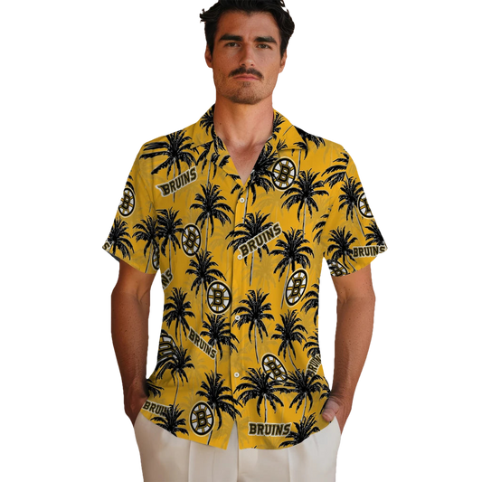 Boston Bruins Hawaiian Shirt - Palm Tree Motif - Moonbestprint