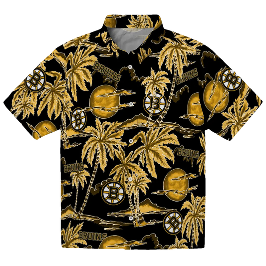 Boston Bruins Hawaiian Shirt - Palm Sunset - Moonbestprint