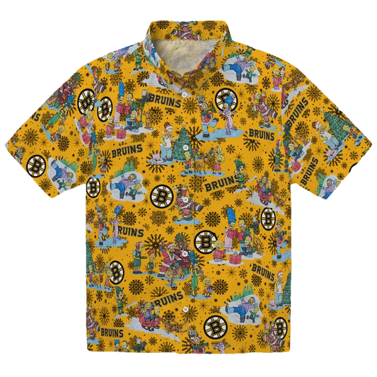Boston Bruins Hawaiian Shirt - Simpsons Christmas - Moonbestprint