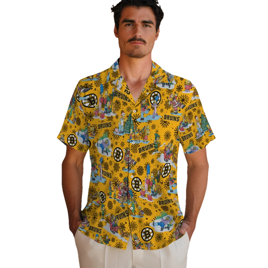 Boston Bruins Hawaiian Shirt - Simpsons Christmas - Moonbestprint