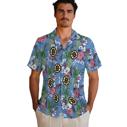 Boston Bruins Hawaiian Shirt - Pineapple Bouquet - Moonbestprint