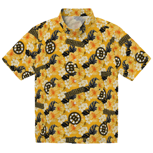 Boston Bruins Hawaiian Shirt - Hibiscus Tropics - Moonbestprint