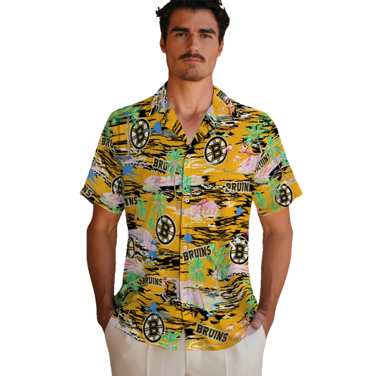 Boston Bruins Hawaiian Shirt - Hawaii Island - Moonbestprint