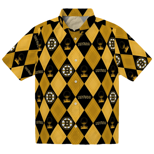 Boston Bruins Hawaiian Shirt - Golfing Plaid - Moonbestprint