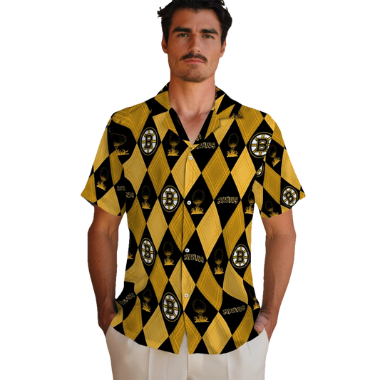 Boston Bruins Hawaiian Shirt - Golfing Plaid - Moonbestprint