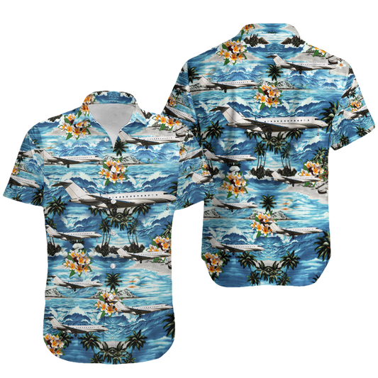 Bombardier Global 5000 Hawaiian Shirt - Moonbestprint