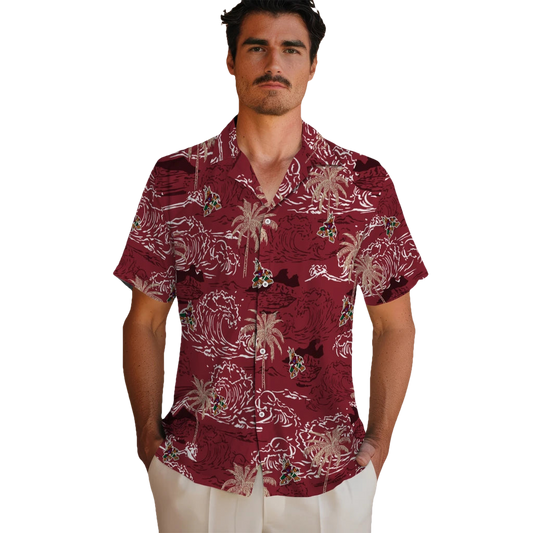 Arizona Coyotes Hawaiian Shirt - Wave Palm - Moonbestprint
