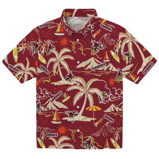 Arizona Coyotes Hawaiian Shirt - Palm Tree Island - Moonbestprint