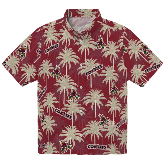 Arizona Coyotes Hawaiian Shirt - Palm Tree Motif - Moonbestprint
