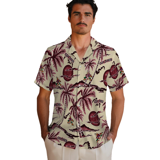 Arizona Coyotes Hawaiian Shirt - Palm Sunset - Moonbestprint
