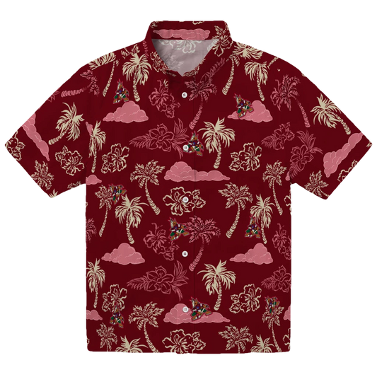 Arizona Coyotes Hawaiian Shirt - Palm And Clouds - Moonbestprint
