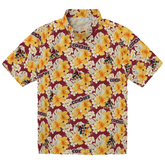Arizona Coyotes Hawaiian Shirt - Hibiscus Tropics - Moonbestprint