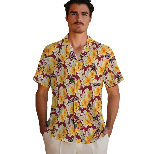 Arizona Coyotes Hawaiian Shirt - Hibiscus Tropics - Moonbestprint