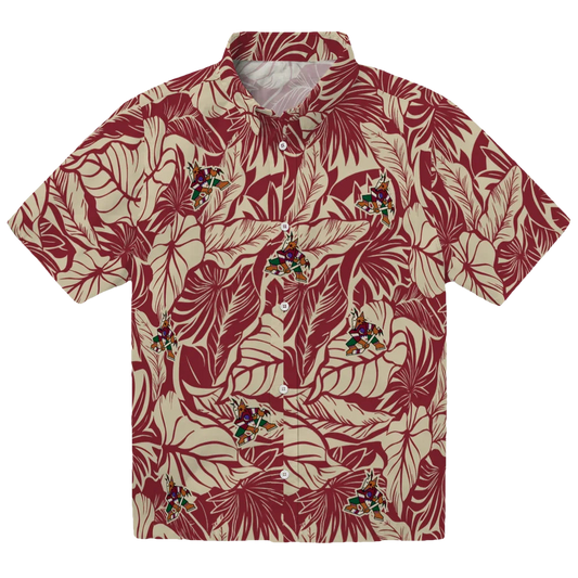 Arizona Coyotes Hawaiian Shirt - Monstera Layer - Moonbestprint
