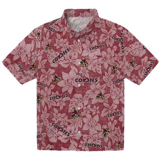 Arizona Coyotes Hawaiian Shirt - Hibiscus Oasis - Moonbestprint