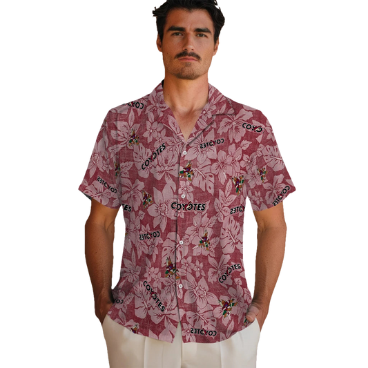 Arizona Coyotes Hawaiian Shirt - Hibiscus Oasis - Moonbestprint