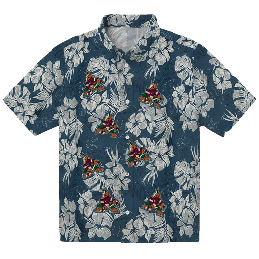 Arizona Coyotes Hawaiian Shirt - Hibiscus Flowers - Moonbestprint