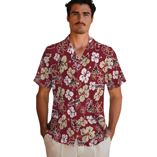 Arizona Coyotes Hawaiian Shirt - Hibiscus Flower Design - Moonbestprint