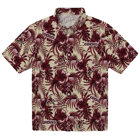 Arizona Coyotes Hawaiian Shirt - Hibiscus Exotic - Moonbestprint