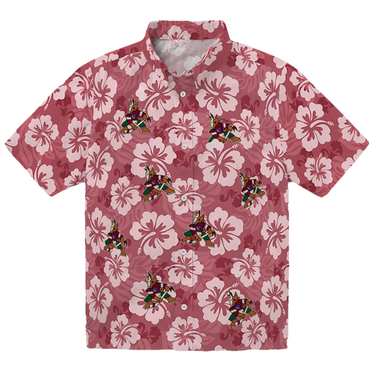 Arizona Coyotes Hawaiian Shirt - Hibiscus Cluster - Moonbestprint