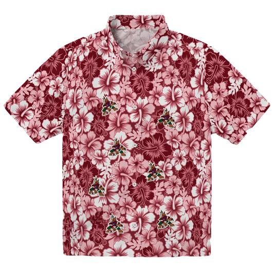 Arizona Coyotes Hawaiian Shirt - Hibiscus Blooms - Moonbestprint