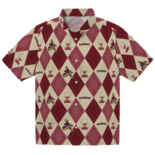 Arizona Coyotes Hawaiian Shirt - Golfing Plaid - Moonbestprint