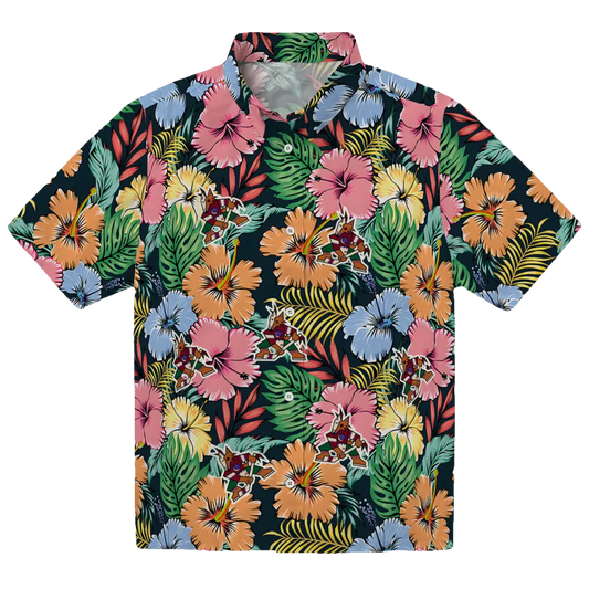 Arizona Coyotes Hawaiian Shirt - Brilliant Hibiscus Garden - Moonbestprint