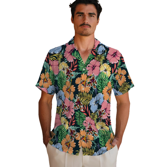 Arizona Coyotes Hawaiian Shirt - Brilliant Hibiscus Garden - Moonbestprint