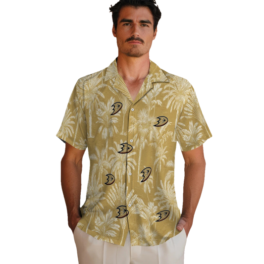 Anaheim Ducks Hawaiian Shirt - Vintage Palm Tree - Moonbestprint