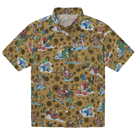 Anaheim Ducks Hawaiian Shirt - Simpsons Christmas - Moonbestprint