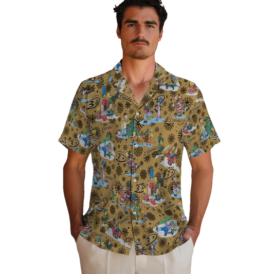 Anaheim Ducks Hawaiian Shirt - Simpsons Christmas - Moonbestprint