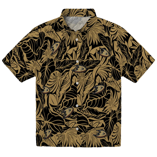 Anaheim Ducks Hawaiian Shirt - Monstera Layer - Moonbestprint