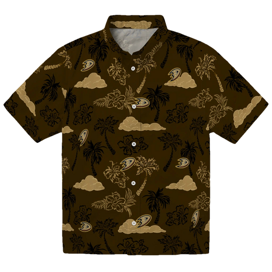 Anaheim Ducks Hawaiian Shirt - Palm And Clouds - Moonbestprint