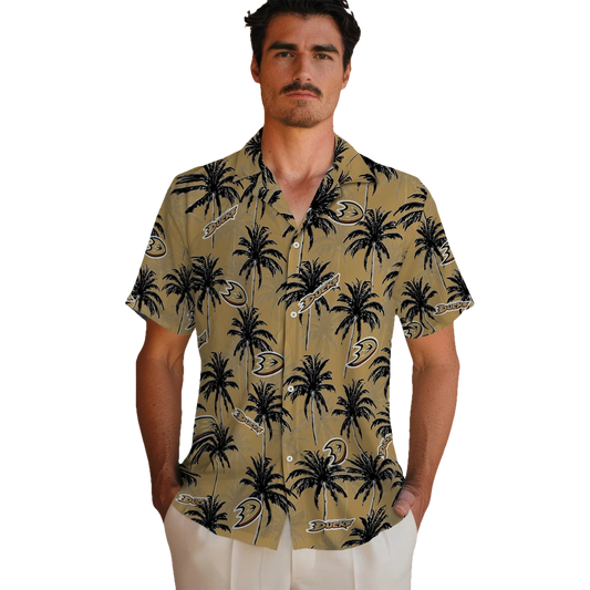Anaheim Ducks Hawaiian Shirt - Palm Tree Motif - Moonbestprint