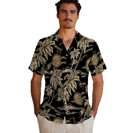 Anaheim Ducks Hawaiian Shirt - Palm Sunset - Moonbestprint