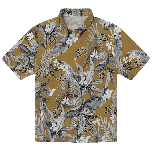 Anaheim Ducks Hawaiian Shirt - Palm Leaves - Moonbestprint