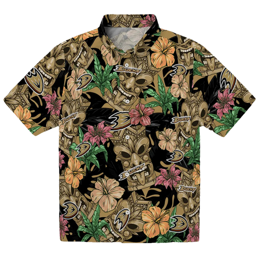 Anaheim Ducks Hawaiian Shirt - Hibiscus Tiki Jungle - Moonbestprint