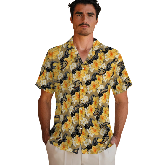 Anaheim Ducks Hawaiian Shirt - Hibiscus Tropics - Moonbestprint