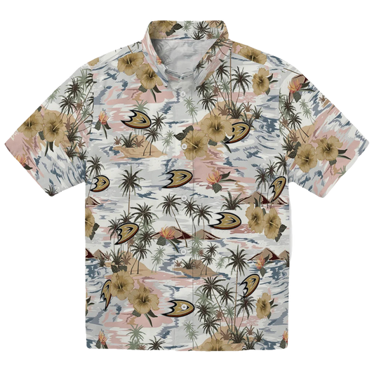 Anaheim Ducks Hawaiian Shirt - Hibiscus Seaside - Moonbestprint