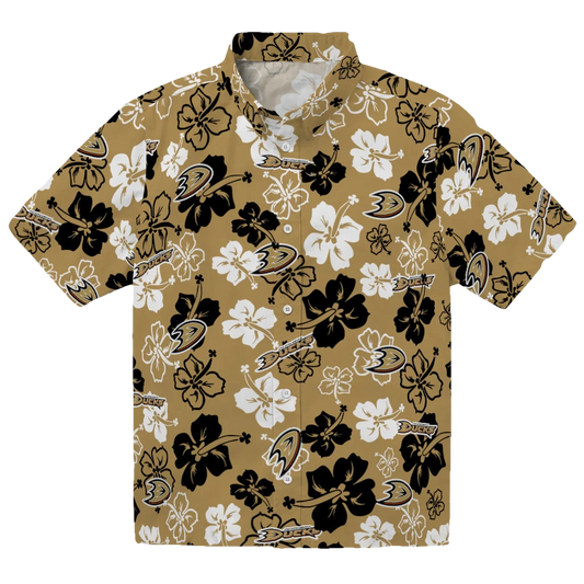 Anaheim Ducks Hawaiian Shirt - Hibiscus Flower Design - Moonbestprint