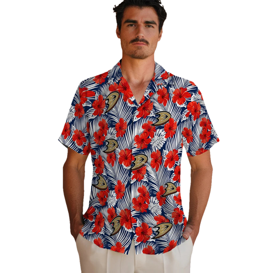 Anaheim Ducks Hawaiian Shirt - Hibiscus Fiesta - Moonbestprint