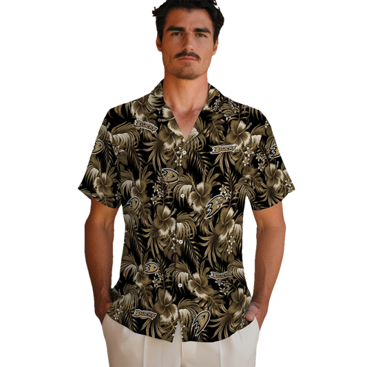 Anaheim Ducks Hawaiian Shirt - Hibiscus Exotic - Moonbestprint